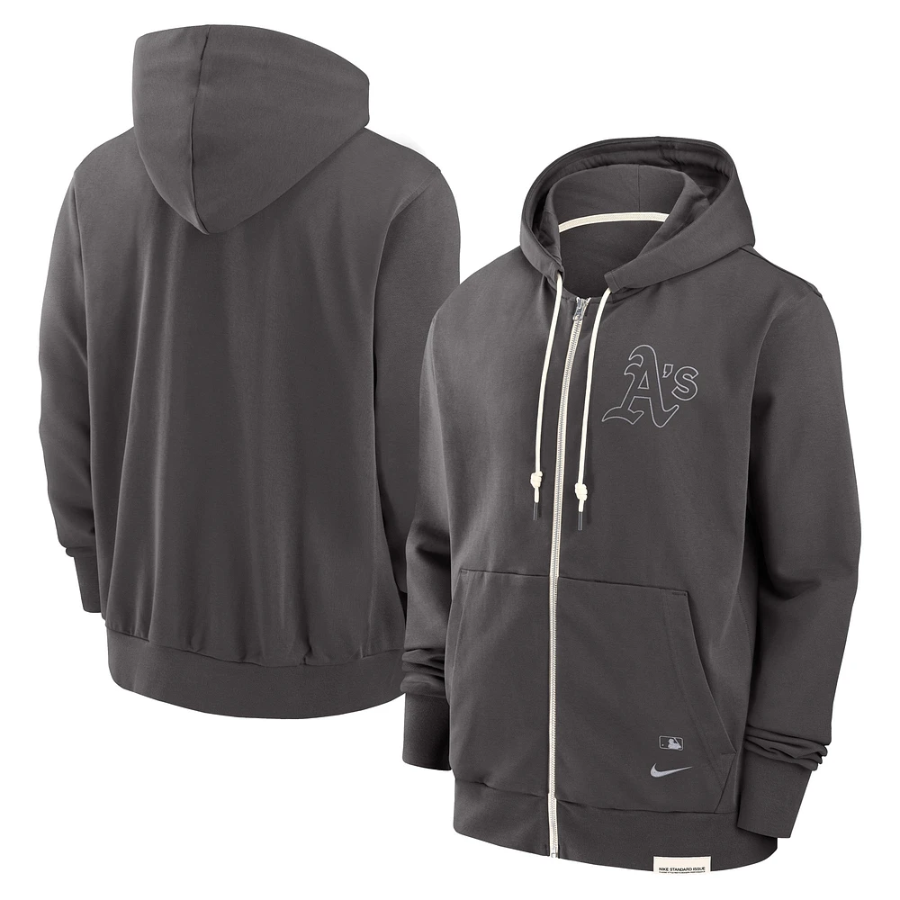 Men's Nike Charcoal Athletics Authentic Collection Travel Player Performance Full-Zip Hoodie