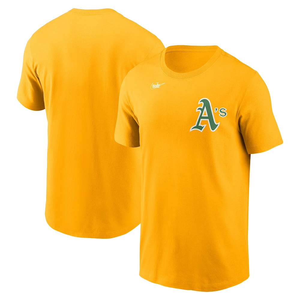 Men's Nike Gold Athletics Cooperstown Wordmark T-Shirt