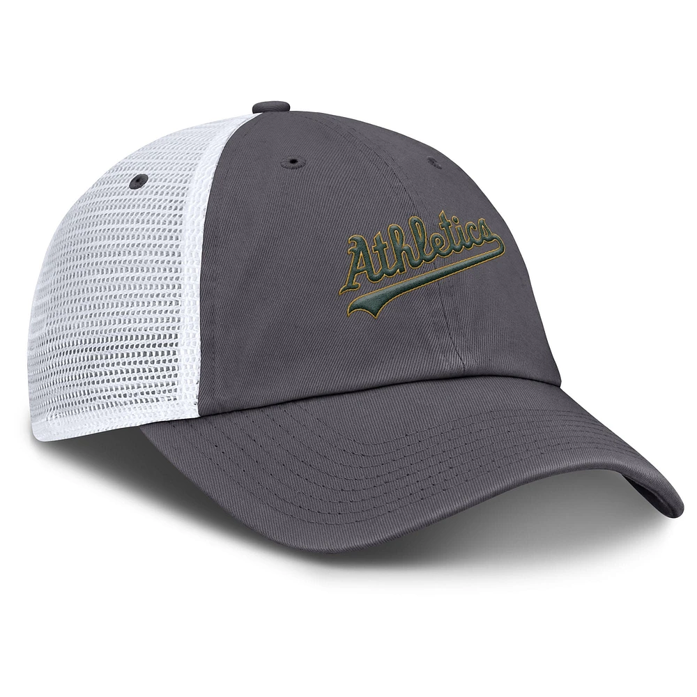 Men's Nike Gray Athletics Wordmark Club Adjustable Trucker Hat