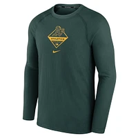 T-shirt à manches longues raglan Nike vert/athlétique pour homme de la collection Game Authentic Performance