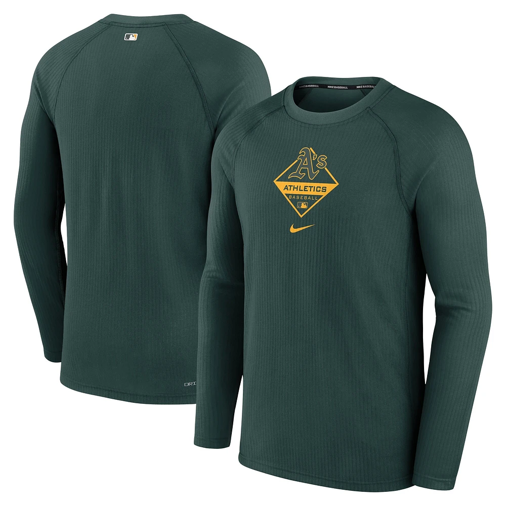 T-shirt à manches longues raglan Nike vert/athlétique pour homme de la collection Game Authentic Performance