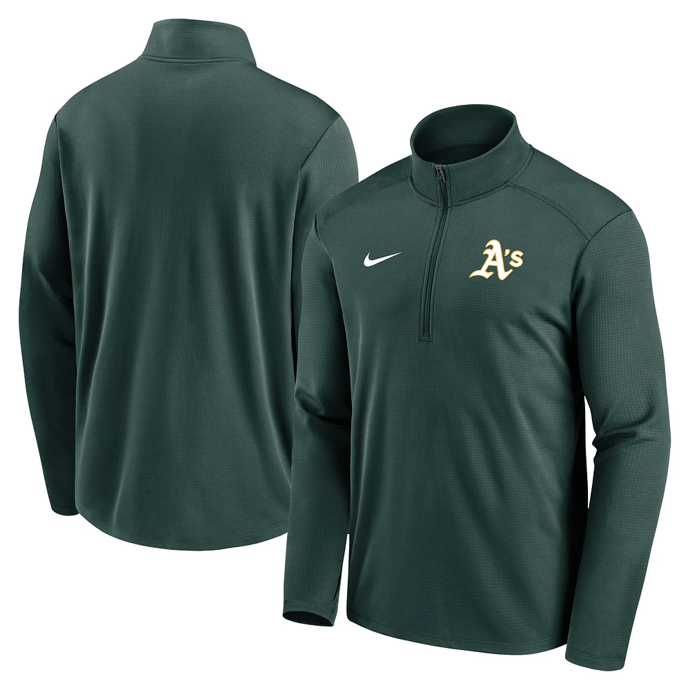 Men's Nike Green Athletics Agility Pacer Lightweight Performance Half-Zip Top