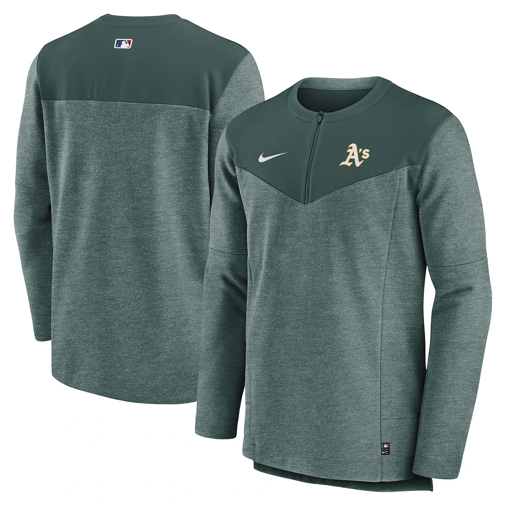 Men's Nike Green Athletics Authentic Collection Game Time Performance Half-Zip Top