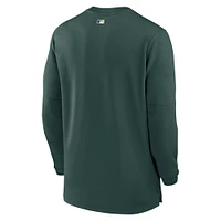 Men's Nike Green Athletics Authentic Collection Game Time Performance Quarter-Zip Top