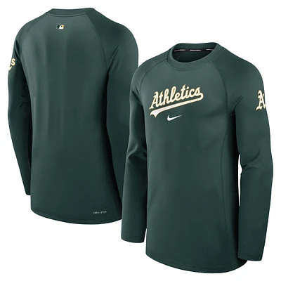 Men's Nike Green Athletics Authentic Collection Game Time Raglan Performance Long Sleeve T-Shirt