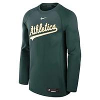 Men's Nike Green Athletics Authentic Collection Game Time Raglan Performance Long Sleeve T-Shirt