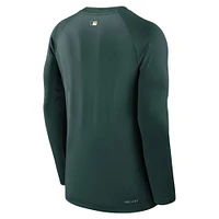 Men's Nike Green Athletics Authentic Collection Game Time Raglan Performance Long Sleeve T-Shirt