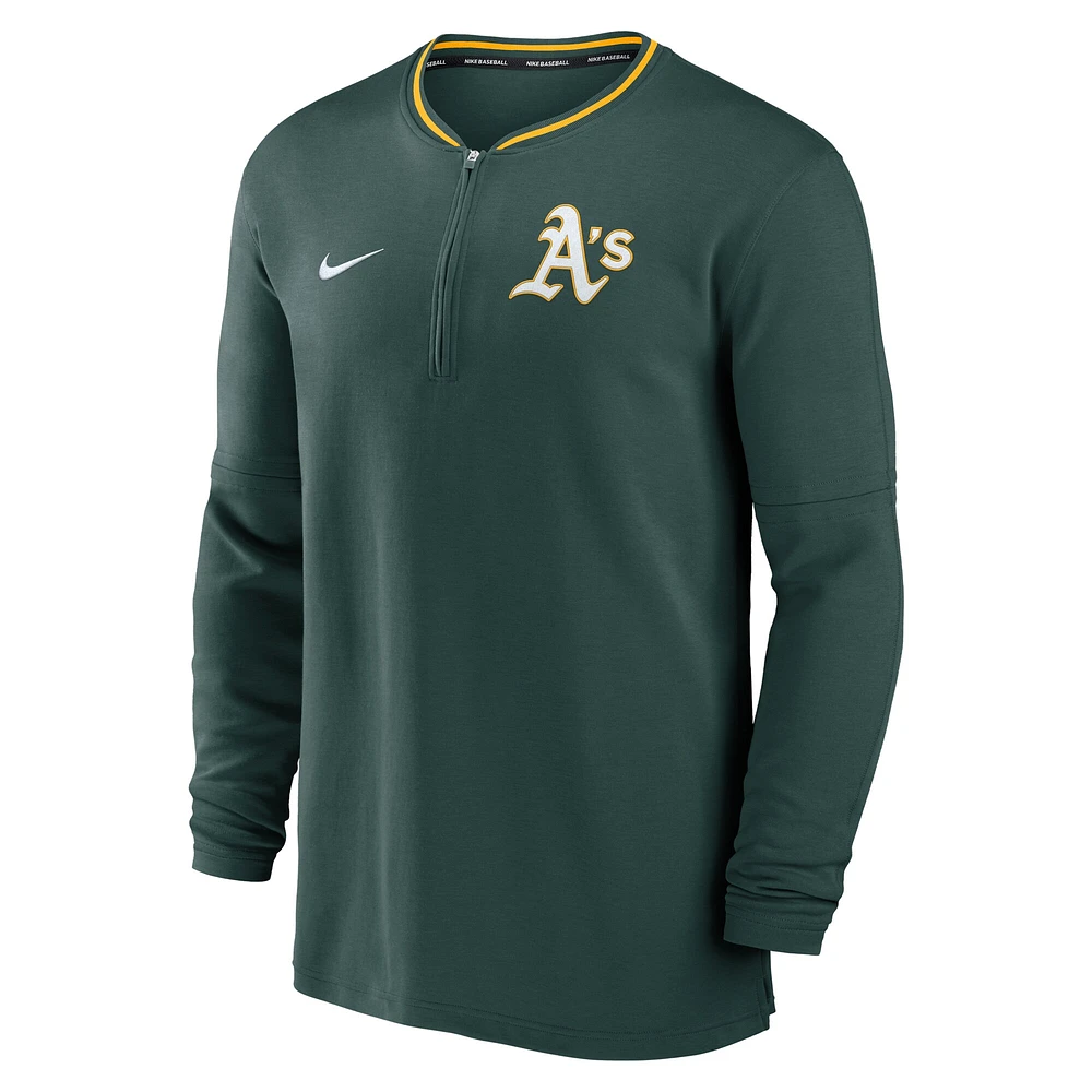 Men's Nike Green Athletics Authentic Collection Performance Half-Zip Top