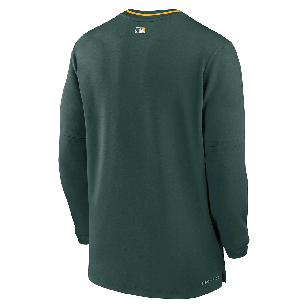 Men's Nike Green Athletics Authentic Collection Performance Half-Zip Top
