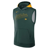 Men's Nike Green Athletics Authentic Collection Performance Sleeveless Pullover Hoodie