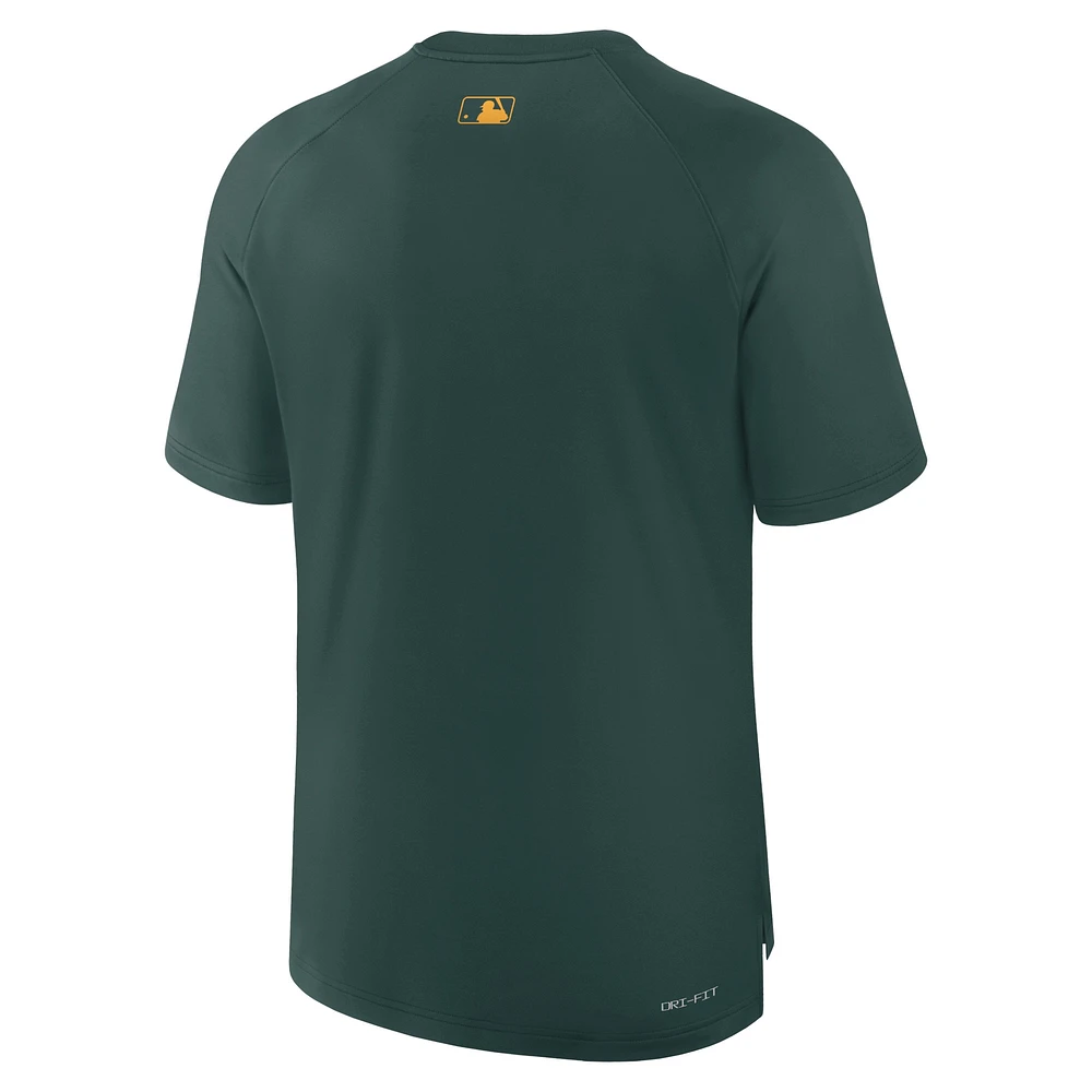 Men's Nike Green Athletics Authentic Collection Pregame Raglan Performance T-Shirt