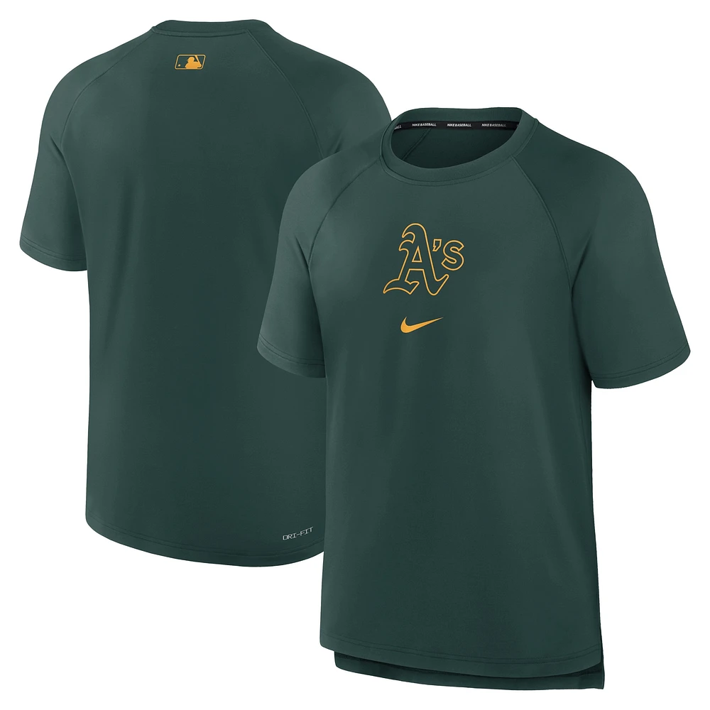 Men's Nike Green Athletics Authentic Collection Pregame Raglan Performance T-Shirt