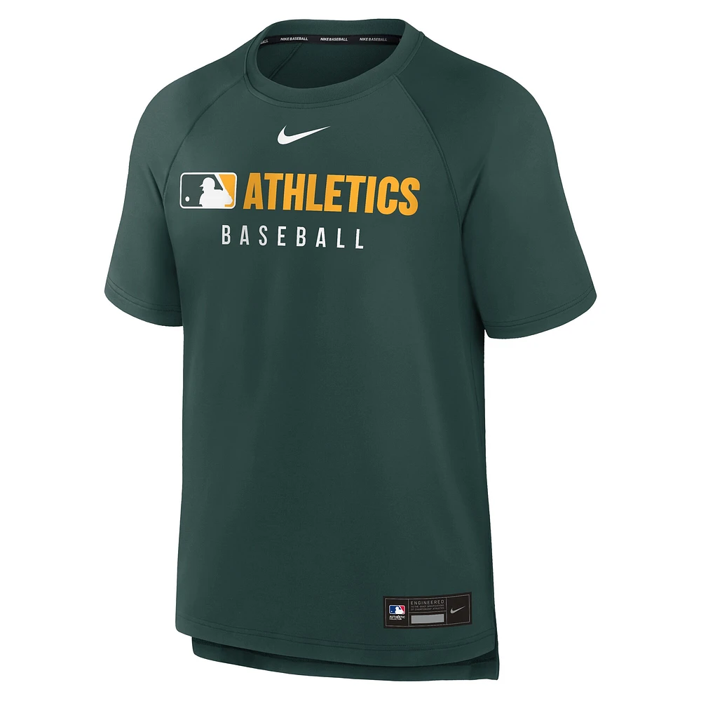 T-shirt Nike Athletics Authentic Collection Pregame Performance vert pour homme