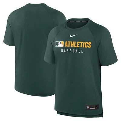 T-shirt Nike Athletics Authentic Collection Pregame Performance vert pour homme