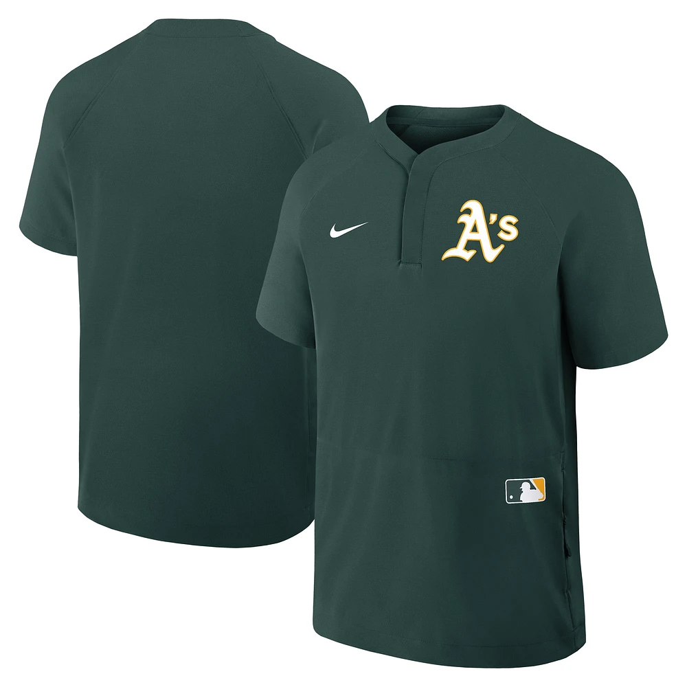 Coupe-vent à manches courtes raglan Nike Green Athletics Authentic Collection pour homme