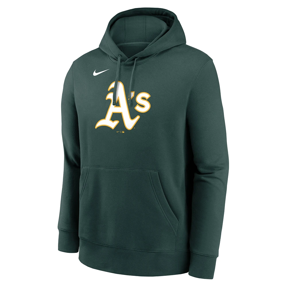 Men's Nike Green Athletics Logo Club Fleece Pullover Hoodie