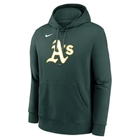 Men's Nike Green Athletics Logo Club Fleece Pullover Hoodie