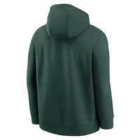 Men's Nike Green Athletics Logo Club Fleece Pullover Hoodie