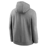 Men's Nike Heather Gray Athletics Cooperstown Collection Logo Club Pullover Hoodie