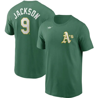 T-shirt Nike pour homme avec nom et numéro Reggie Jackson Athletics Collection Cooperstown Green