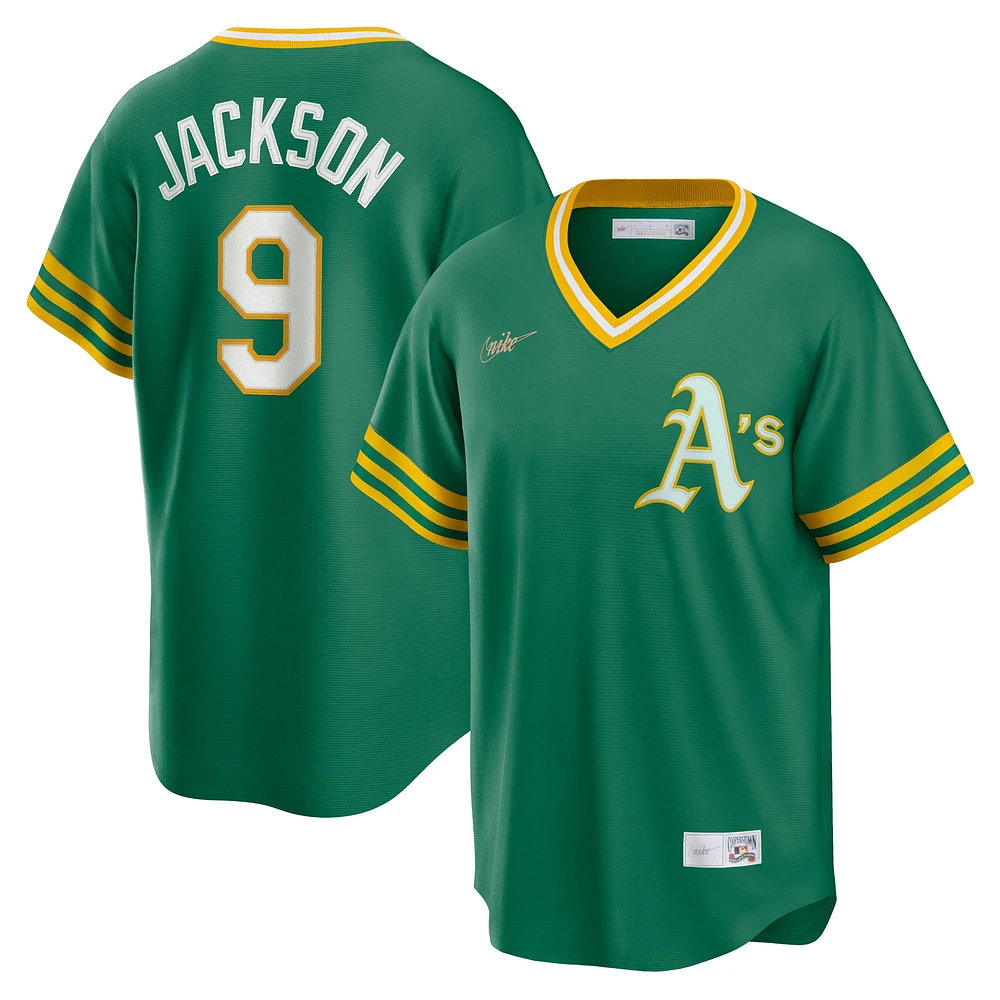 Men's Nike Reggie Jackson Kelly Green Athletics Road Cooperstown Collection Player Jersey