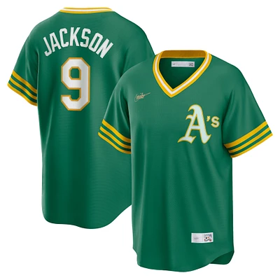 Maillot de joueur Nike Reggie Jackson Kelly Green Athletics Road Cooperstown Collection pour homme