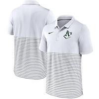 Polo rayé Nike Athletics Home Plate blanc/gris pour homme