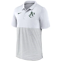 Polo rayé Nike Athletics Home Plate blanc/gris pour homme