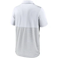 Polo rayé Nike Athletics Home Plate blanc/gris pour homme