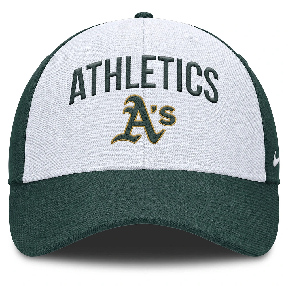 Casquette ajustable Nike Athletics Club Performance blanche/verte pour homme