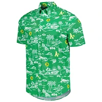 Men's Reyn Spooner Green Athletics Kekai Button-Down Shirt