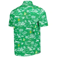 Men's Reyn Spooner Green Athletics Kekai Button-Down Shirt