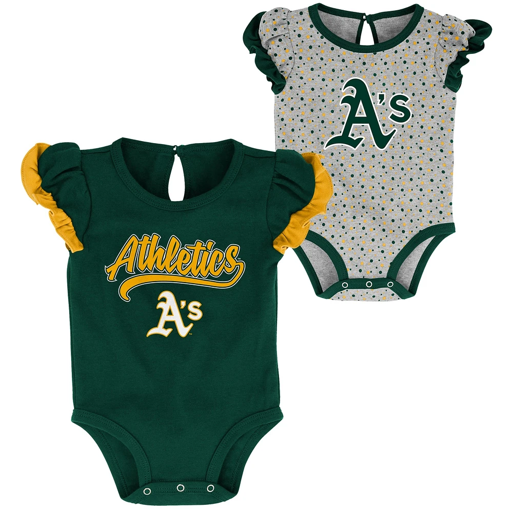 Newborn & Infant Green/Heathered Gray Athletics Scream Shout Two-Pack Bodysuit Set