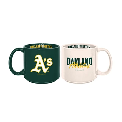 Lot de 2 tasses empilables de 15 oz des Oakland Athletics