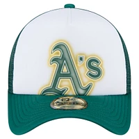 Toddler New Era  White/Green Athletics Painted A-Frame 9FORTY Trucker Adjustable Hat