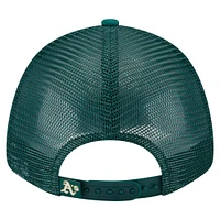 Toddler New Era  White/Green Athletics Painted A-Frame 9FORTY Trucker Adjustable Hat