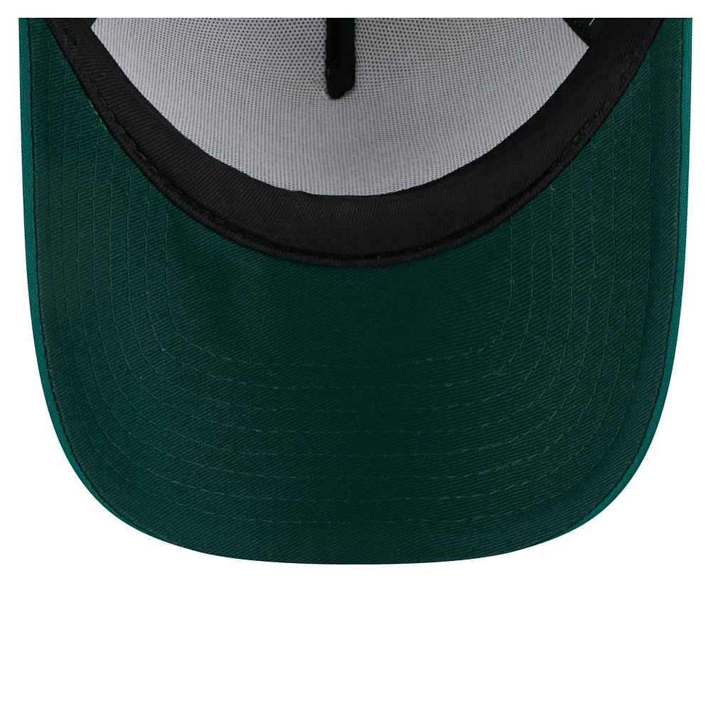 Toddler New Era  White/Green Athletics Painted A-Frame 9FORTY Trucker Adjustable Hat