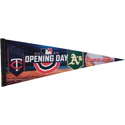 Fanion WinCraft Athletics vs Minnesota Twins 12'' x 30'' du jour d'ouverture 2020