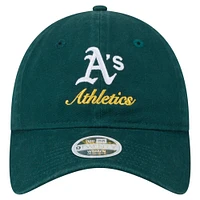 Women's New Era  Dark Green Athletics Preppy Team 9TWENTY Adjustable Hat