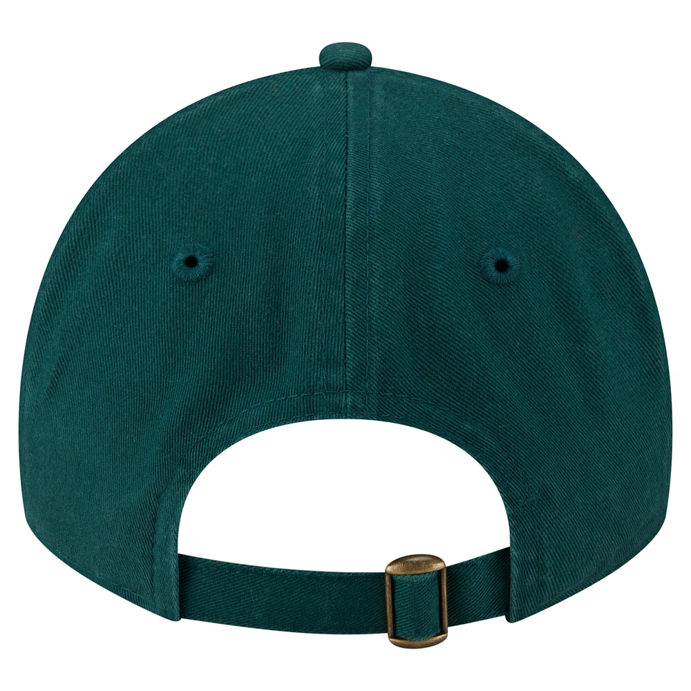 Women's New Era  Dark Green Athletics Preppy Team 9TWENTY Adjustable Hat