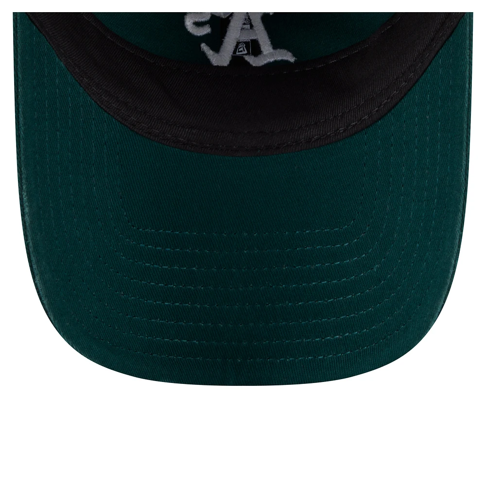 Women's New Era  Dark Green Athletics Preppy Team 9TWENTY Adjustable Hat