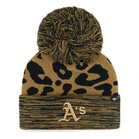 Women's '47 Athletics Leopard Rosette Cuffed Knit Hat with Pom