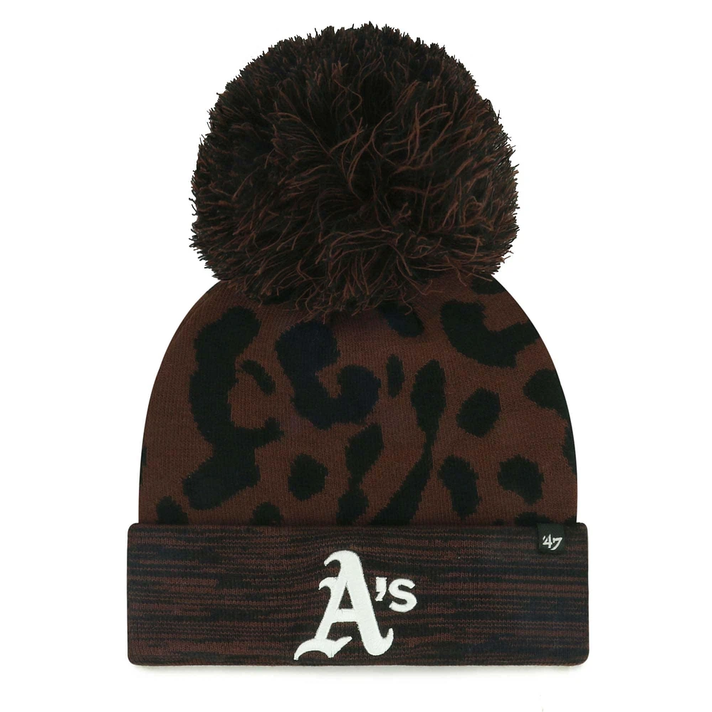 Bonnet en tricot à revers et pompon pour femme '47 Brown Athletics Rosette