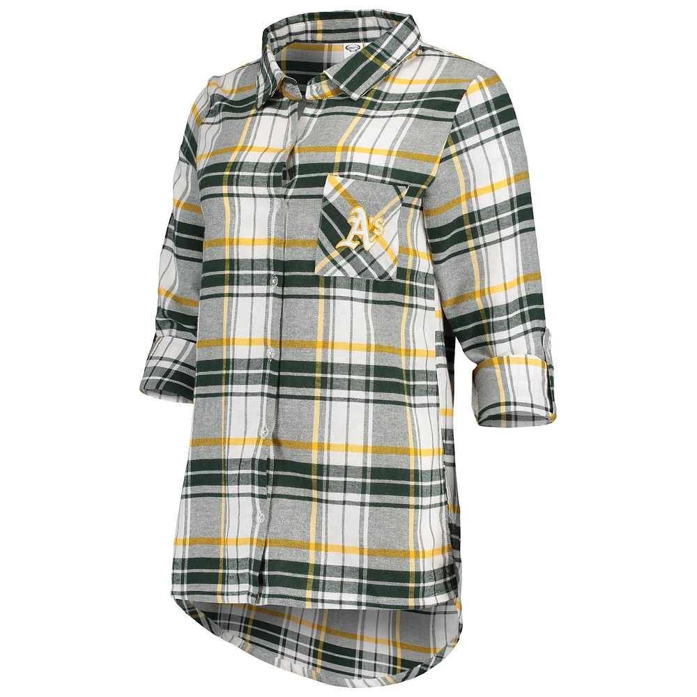 Women's Concepts Sport Green/Gold Athletics Accolade Flannel Nightshirt