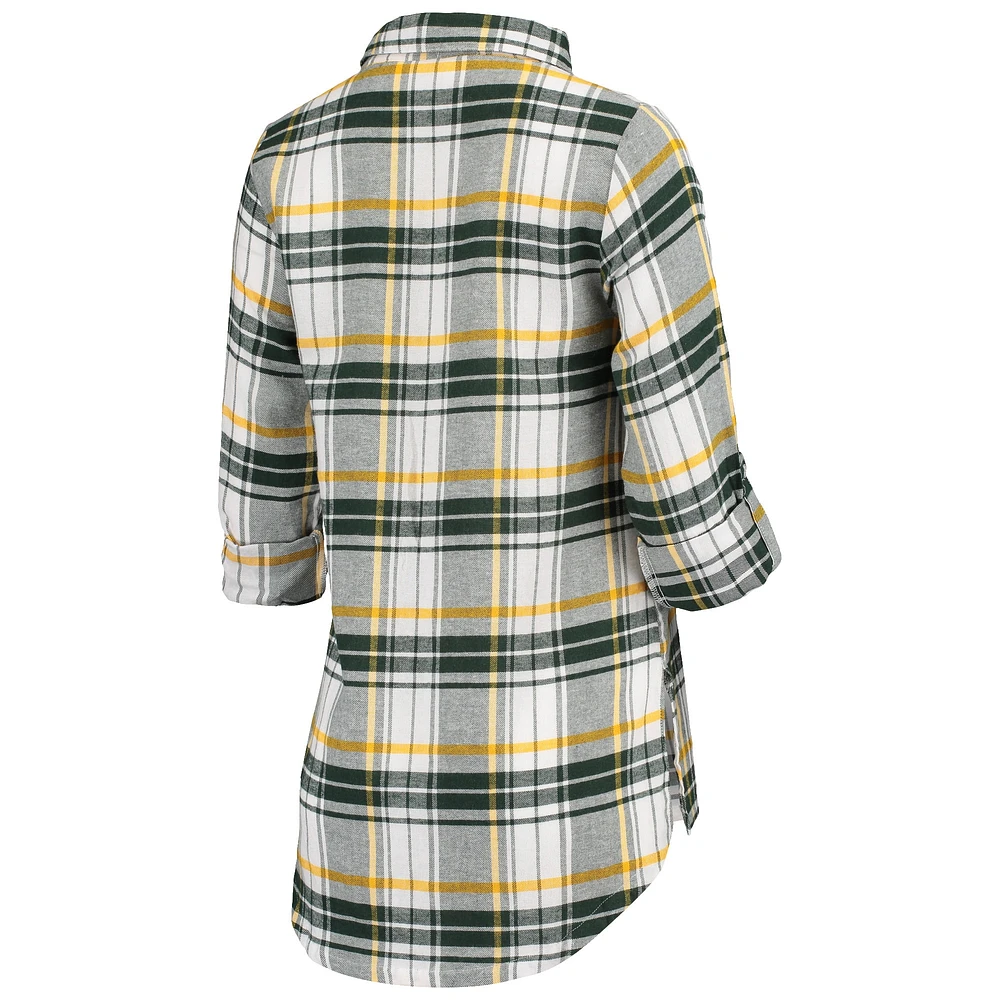 Women's Concepts Sport Green/Gold Athletics Accolade Flannel Nightshirt