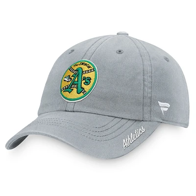 Women's Fanatics Gray Athletics Cooperstown Collection Adjustable Hat