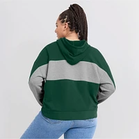 Women's Fanatics Green Athletics Filled Stat Sheet Pullover Hoodie