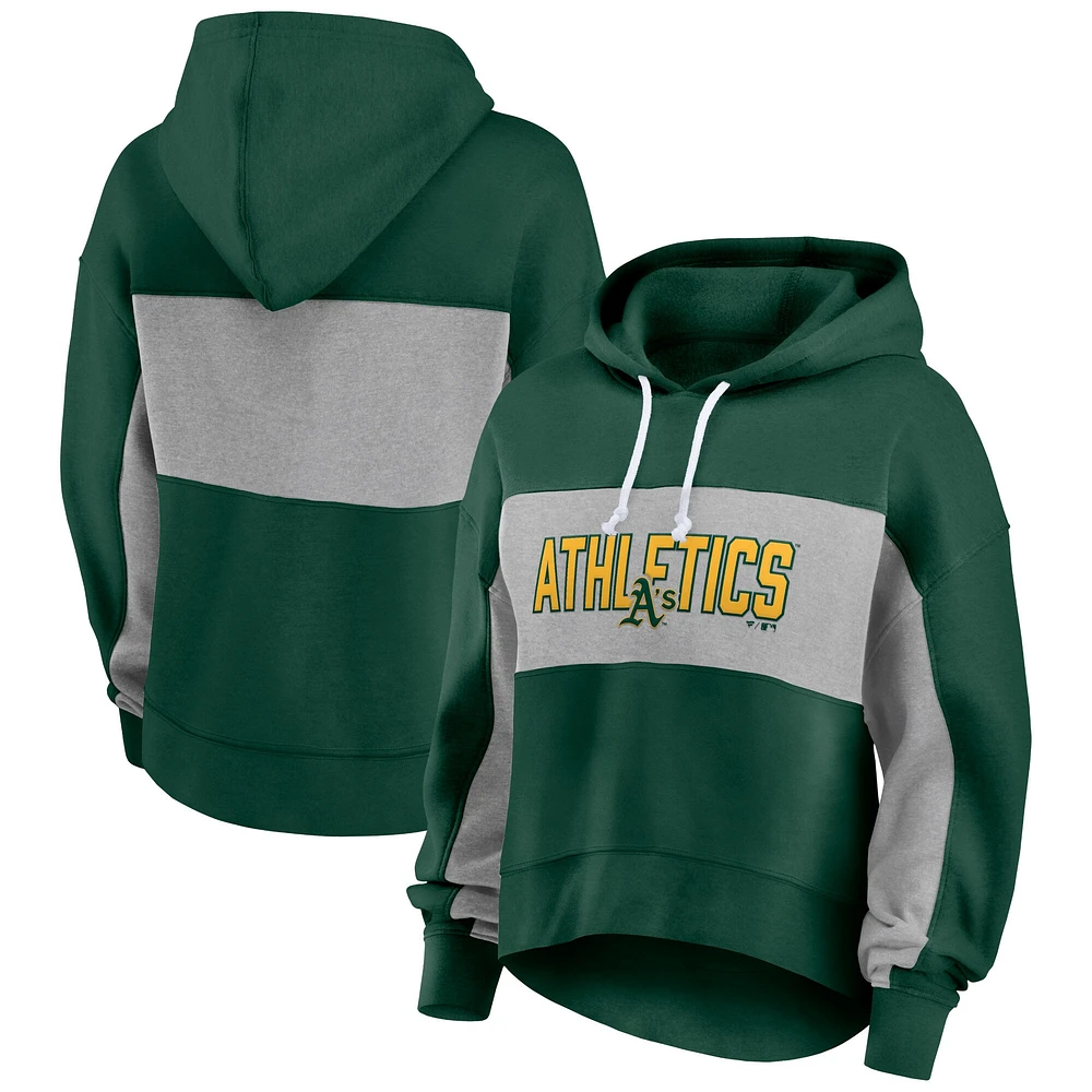 Sweat à capuche Fanatics Green Athletics pour femmes avec feuille de statistiques remplie