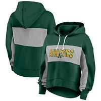 Women's Fanatics Green Athletics Filled Stat Sheet Pullover Hoodie