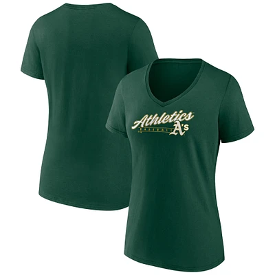 Women's Fanatics Green Athletics One & Only V-Neck T-Shirt